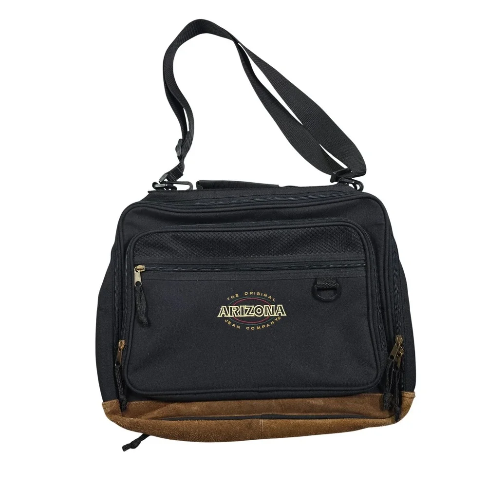 Vintage Y2K Arizona Jean Company Messenger Bag Unisex Large Black Brown Workwear